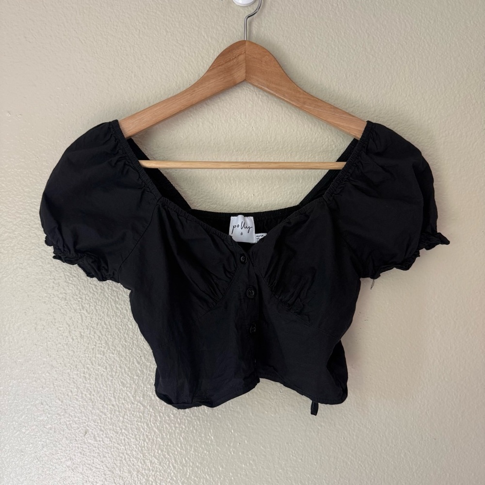 ❇️Polly Black Puff Sleeve Blouse 2 for $22❇️
